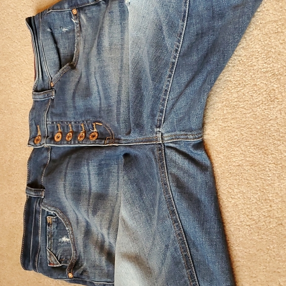Maurices high rise super skinny button fly destructed jeans size 16W - Picture 10 of 12
